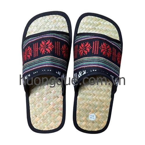 Dép cỏ bàng, quai thổ cẩm Hương Quế - DCQ-112 - Image 51