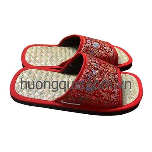 Dép cỏ bàng, quai ngang gấm đỏ Hương Quế - DCQ-107 - Image 52