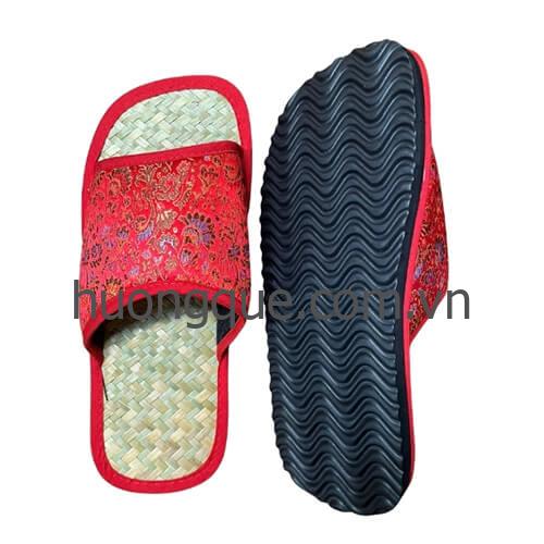 Dép cỏ bàng, quai ngang gấm đỏ Hương Quế - DCQ-107 - Image 53