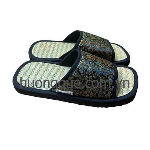 Dép cỏ bàng, quai gấm đen Hương Quế - DCQ-110 - Image 52