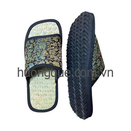 Dép cỏ bàng, quai gấm đen Hương Quế - DCQ-110 - Image 53