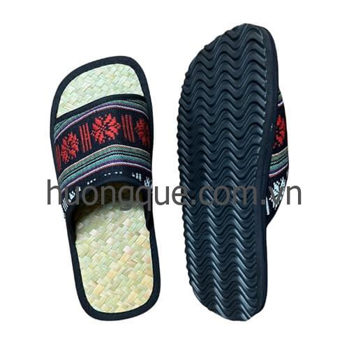 Dép cỏ bàng, quai thổ cẩm Hương Quế - DCQ-112 - Image 52